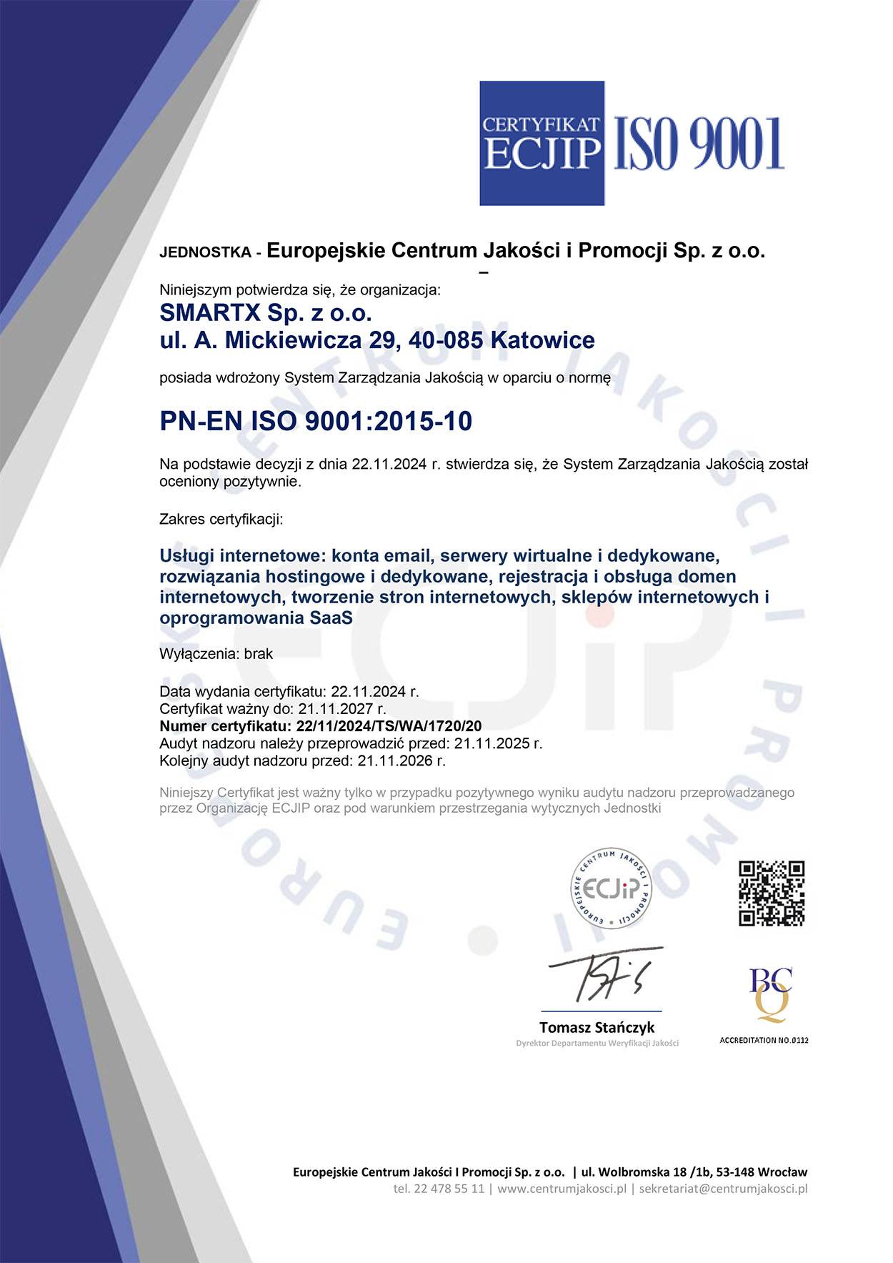 SMARTX ISO 9001 2024
